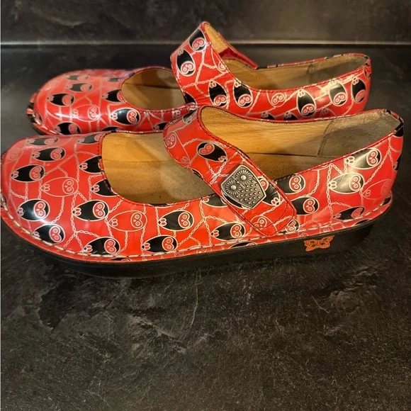 Alegria Paloma Coral Owl print Mary Jane shoes US 9.5-10 - Picture 4 of 11